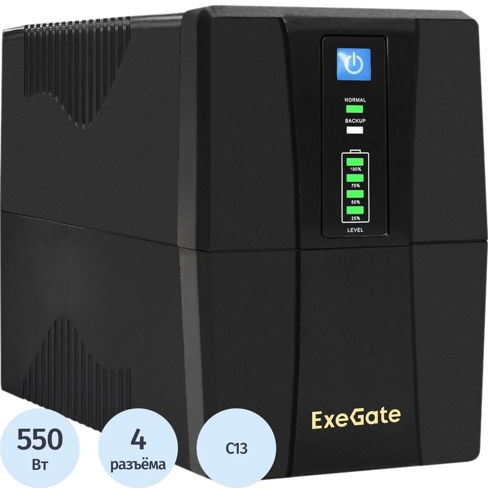 ИБП ExeGate Power Back BNB-1000,лин.инт,1000VA/550W, LED(EX292783RUS)