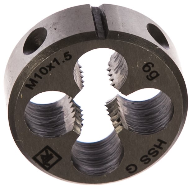 Круглая ручная плашка М10х1.5, HSS, Ф30х11 мм Thorvik D-COMBO MD1015 52837