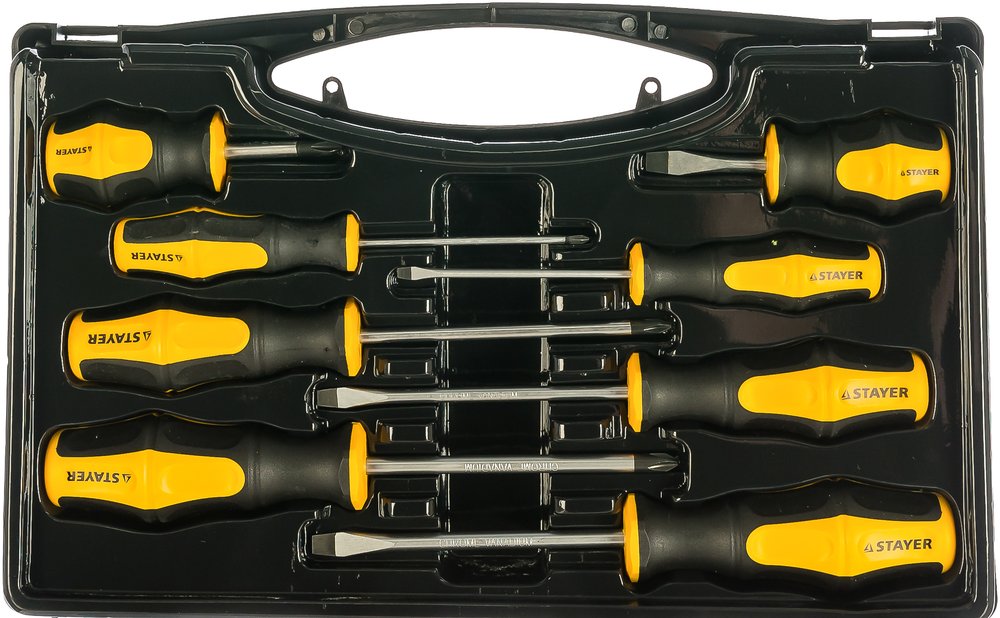 Набор отверток STAYER MASTER HERCULES Cr-V, эргономичная двухкомпонентная рукоятка, 8шт 25055-H8_z02