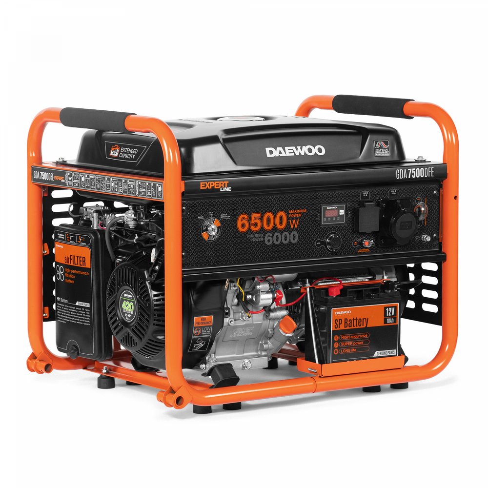 Двухтопливный генератор Daewoo Бензин + Газ GDA 7500 DFE