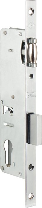 Корпус узкопрофильного замка с роликовой защёлкой 155/P (35 mm) w/b (хром) (без отверстия) KALE KILIT 10378