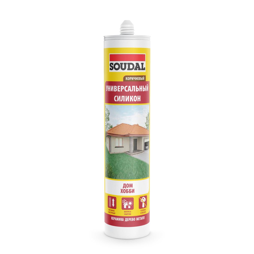 Универсальный силикон SOUDAL коричневый 118298