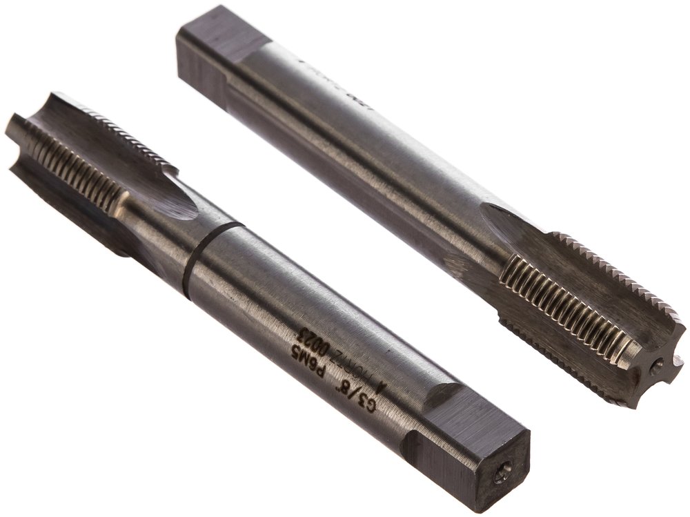 Метчик G 3/8 дюйма м/р комплект 2 шт. Р6М5 HORTZ 203809
