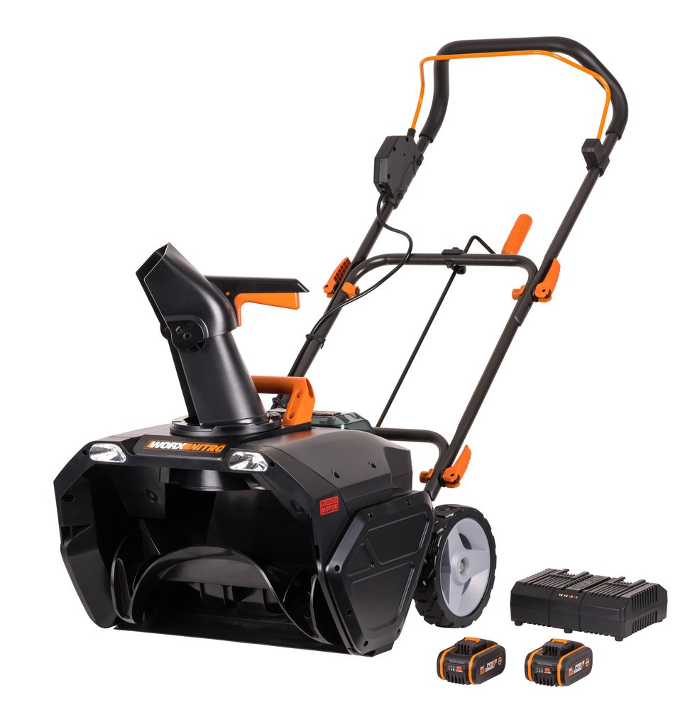 Аккумуляторный бесщеточный снегоуборщик WORX 2х4.0 А*ч, двойное ЗУ WG471E