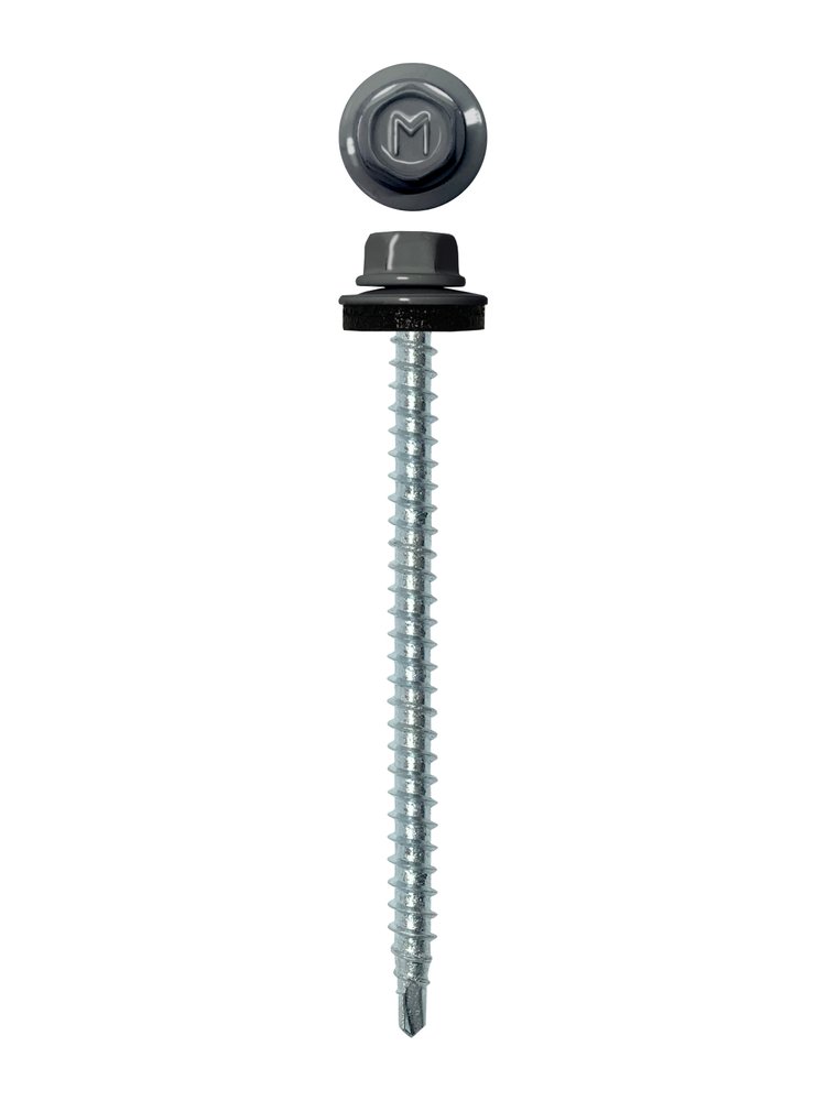Кровельный саморез Daxmer 4,8х70 RAL 7024, сверло №1, 100 шт. 00000305504