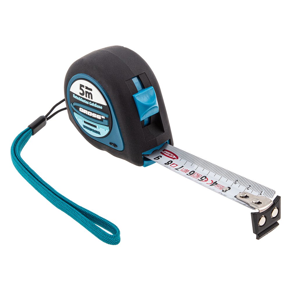 Рулетка GROSS Ergonomisch 5 м x 25 мм, магнитный обрезиненный зацеп 31103