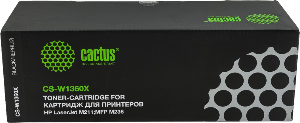 Лазерный картридж Cactus 136X CS-W1360X черный, 2600 страниц, для HP LaserJet M211d/236 1871990