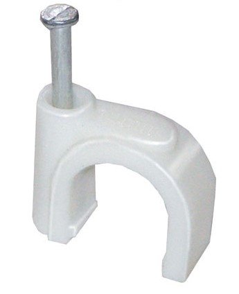 Скоба IEK 4 мм, круглая, пластиковая, 100 шт. USK11-04-100
