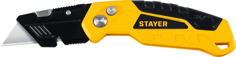 Универсальный металлический нож с трапециевидным лезвием STAYER Hercules-А24 0946