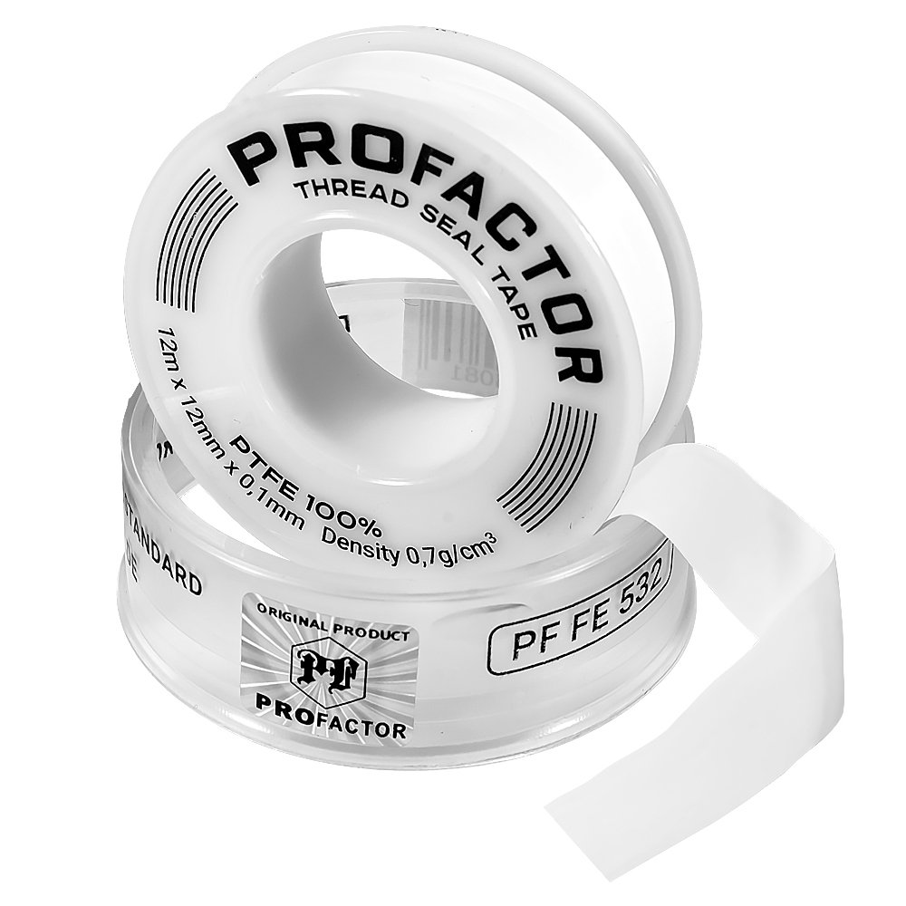 ФУМ лента PROFACTOR PF Professional белая Ф55 мм 12мм х 0,1мм х 12м PF FE 532