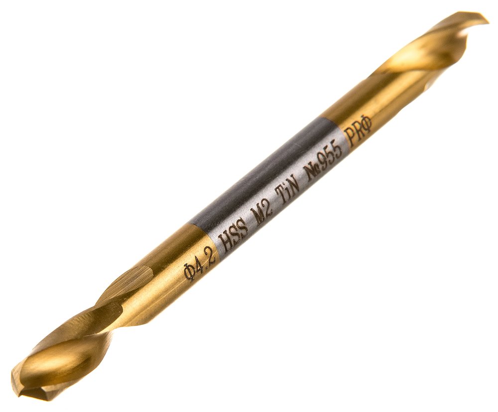 Сверло двустороннее Эксперт M2 TIN №955 по металлу (10 шт, 4.2х55 мм, HSS-G, DIN 1897) Профоснастка 30207023