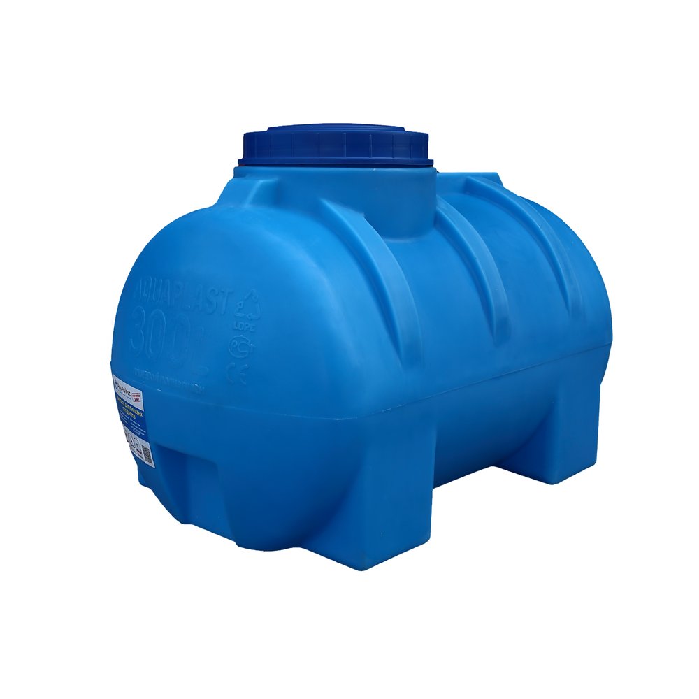 Овально-горизонтальная емкость AQUAPLAST 300 л, синяя 4630017951918