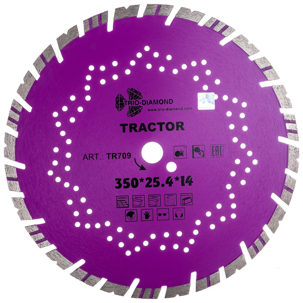 Диск алмазный отрезной TRIO-DIAMOND 350x25.4x14 Tractor TR709