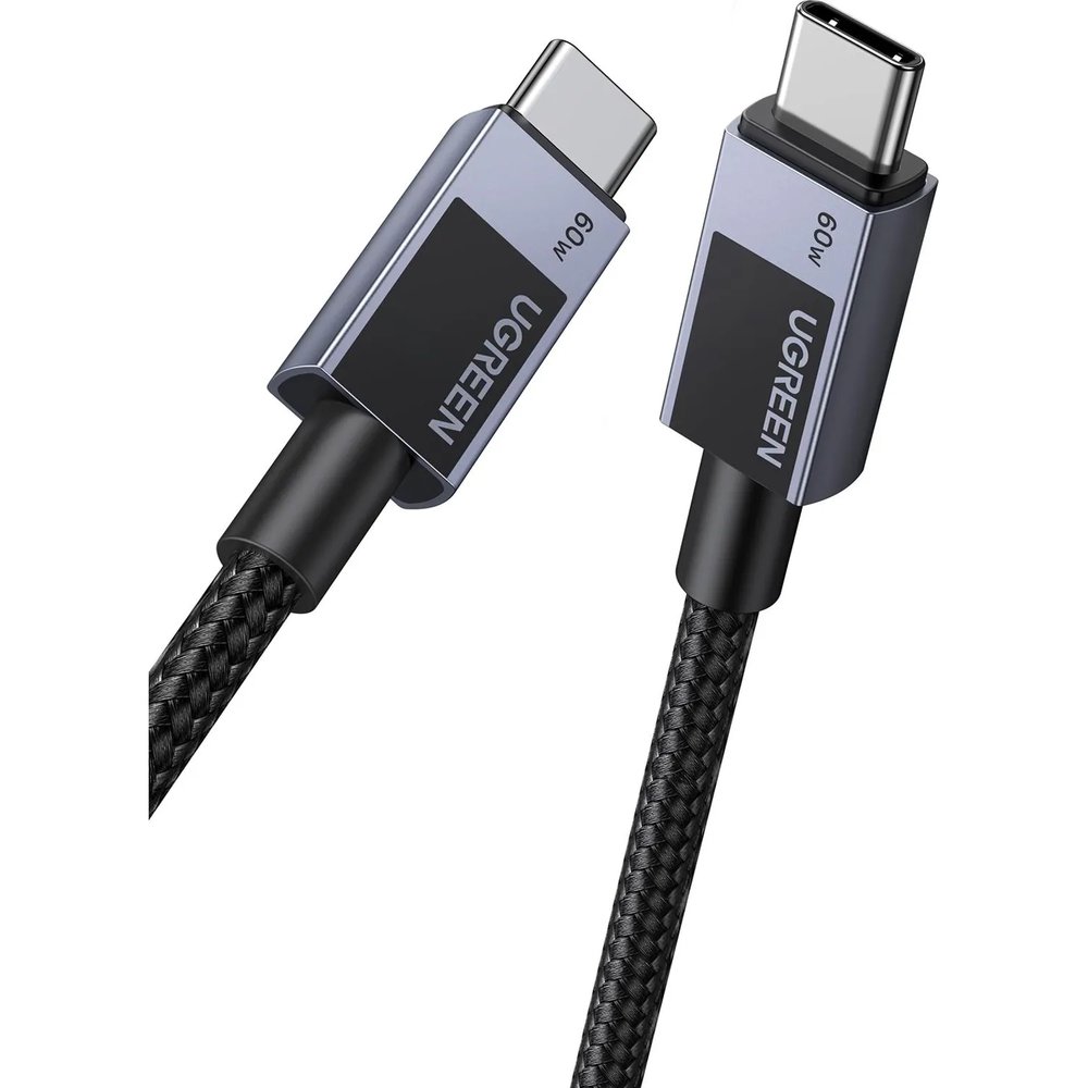 Кабель UGREEN L524 (55765) USB-C to USB-C PD 3A 1м серый космос