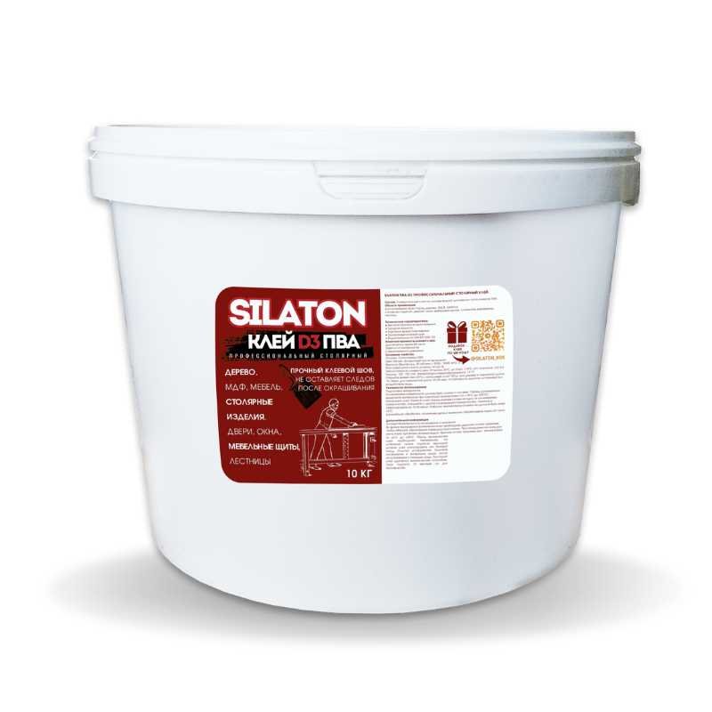Клей SILATON ПВА Профессиональный столярный D3, водостойкий, 10 кг PVAD3/10