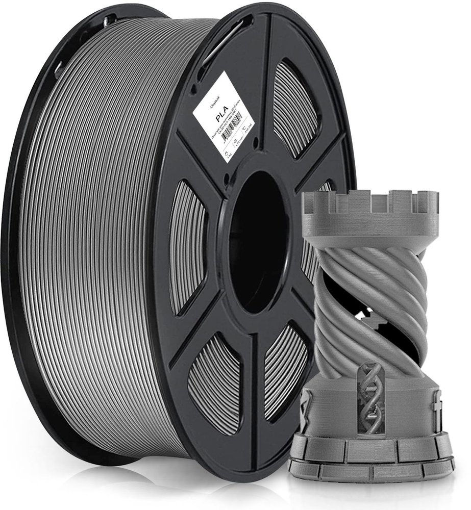 Пластик для принтера CACTUS 3D CS-3D-PLA-1KG-GREY PLA, диаметр 1.75 мм, 1 кг, 1 цв. 1974204