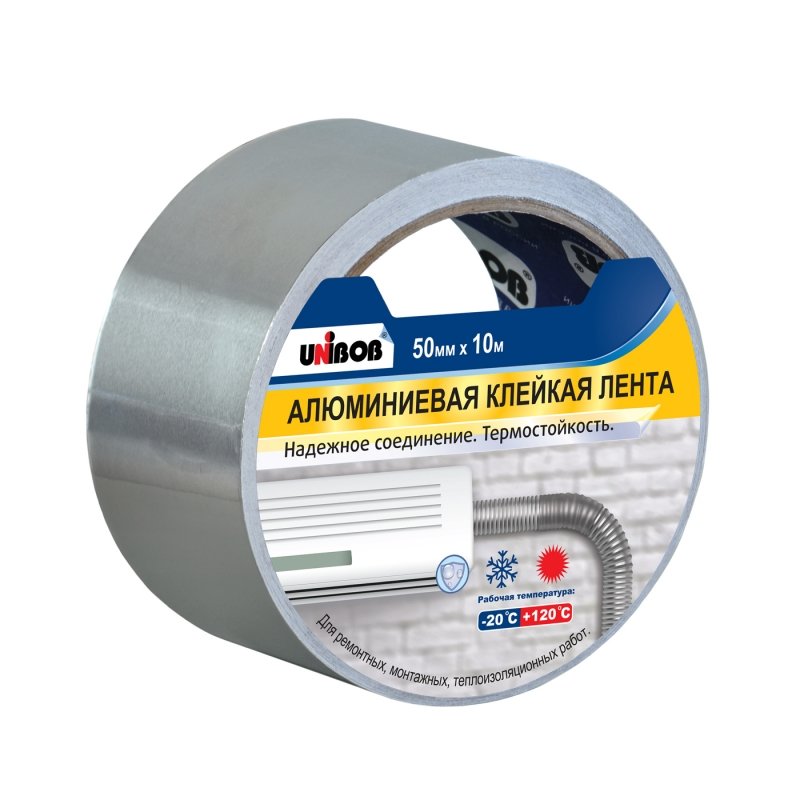 Алюминиевая клейкая лента Unibob 50 мм х 10 м 211749