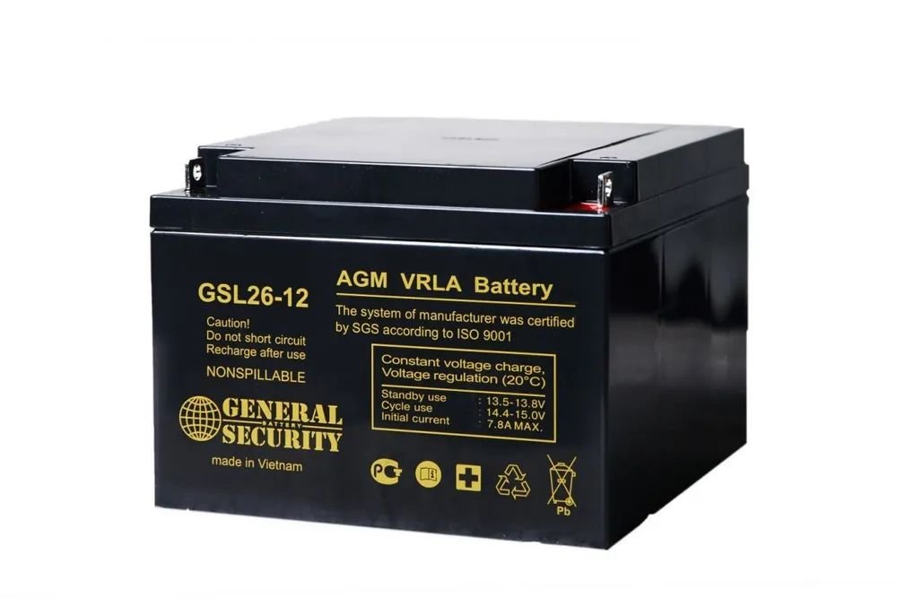 Аккумуляторная батарея General Security GSL26-12 12В, 26 Ач УТ-00000535