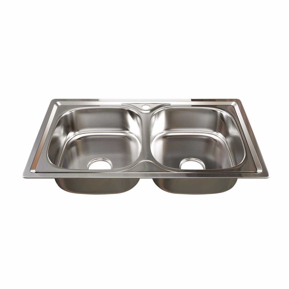 Врезная мойка mixline 46х81х18 см, 0.8, 2 чаши, выпуск 3 1/2, с сифоном 532312