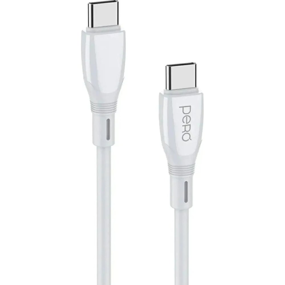Кабель PERO DC11 PD Type-C to Type-C, 60W, 1m, White