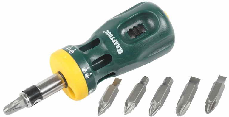 Реверсивная отвертка с битами BIT LOCK 12 в 1 KRAFTOOL 26161-H13