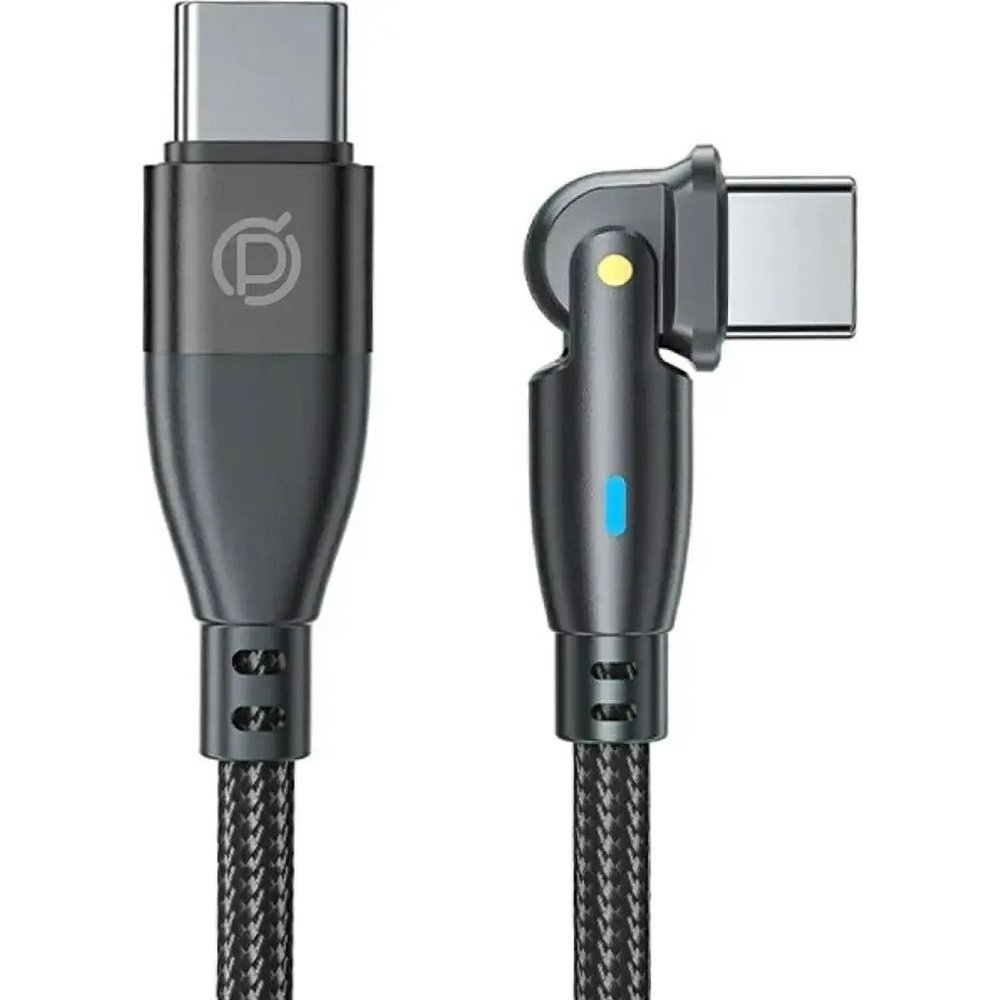 Кабель PERO DC13 ULTIMATE PD Type-C to Type-C, поворотный 180, 60W,2m,Black