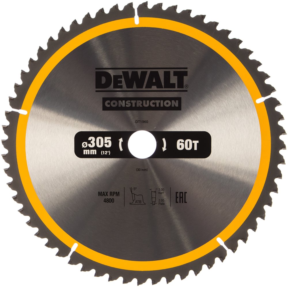 Пильный диск CONSTRUCT (305х30 мм, 60 ATB) DEWALT DT1960