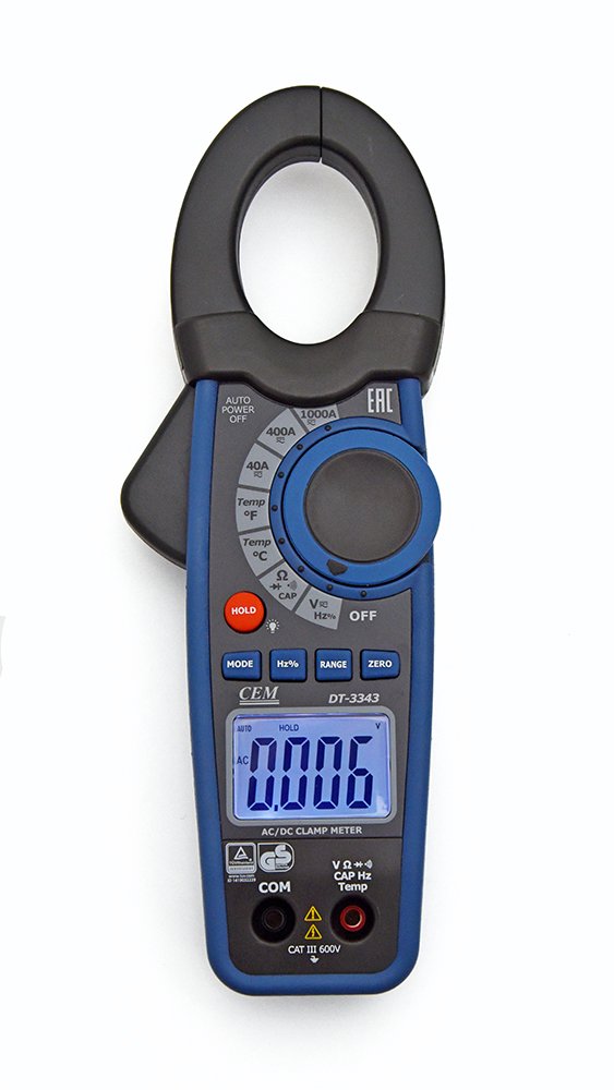 Токовые клещи с датчиком температуры СЕМ DT-3343 480397