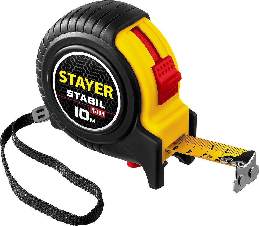Профессиональная рулетка с двухсторонней шкалой STAYER Stabil 10мх25мм 34131-10_z02