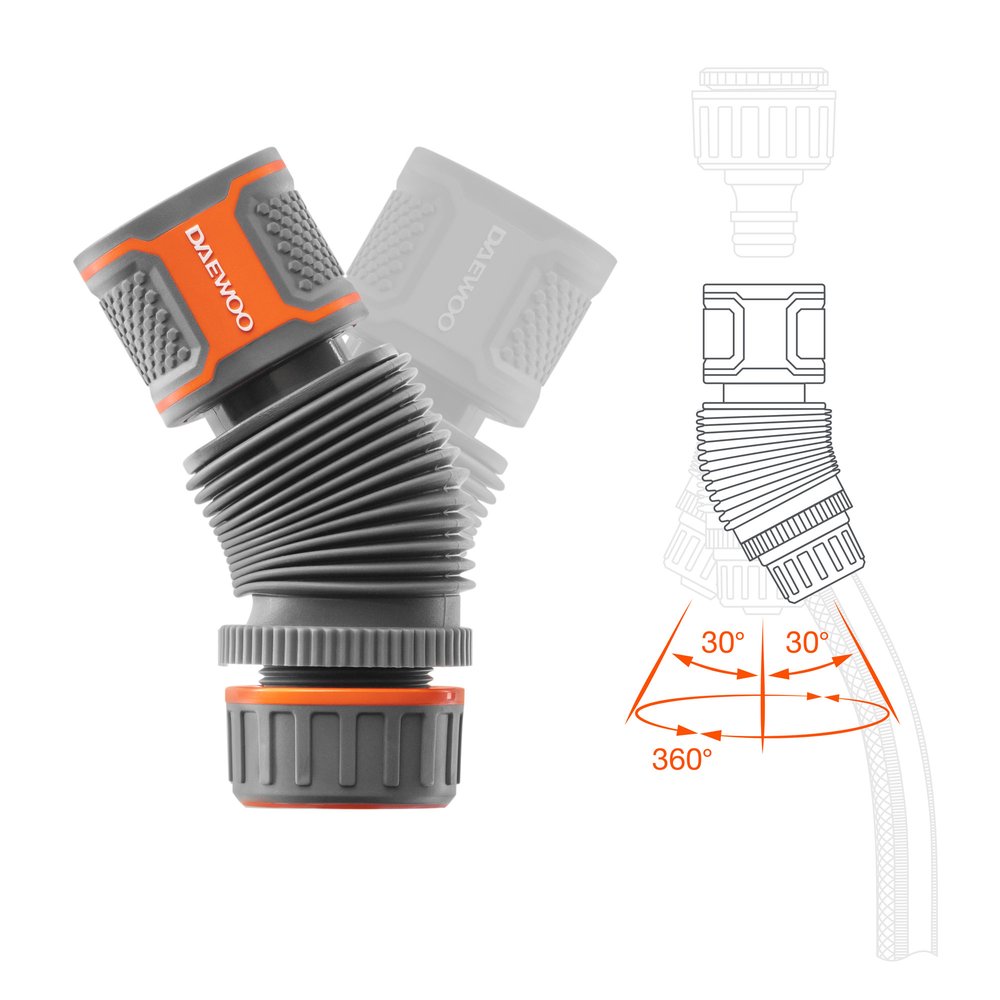 Коннектор гибкий для шланга (1/2”-5/8”, 12.5-15 мм) DAEWOO DWC 2815