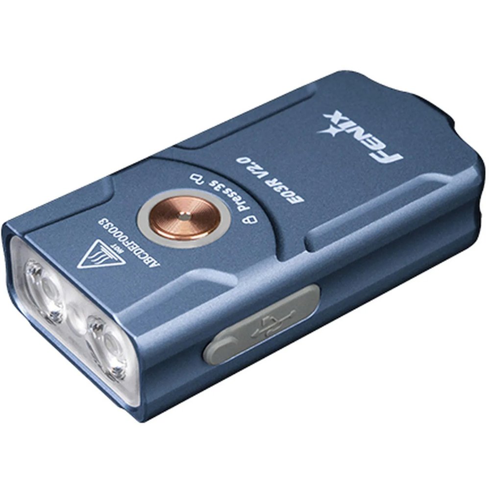 Фонарь брелок Fenix E03R EDC V2.0 Blue