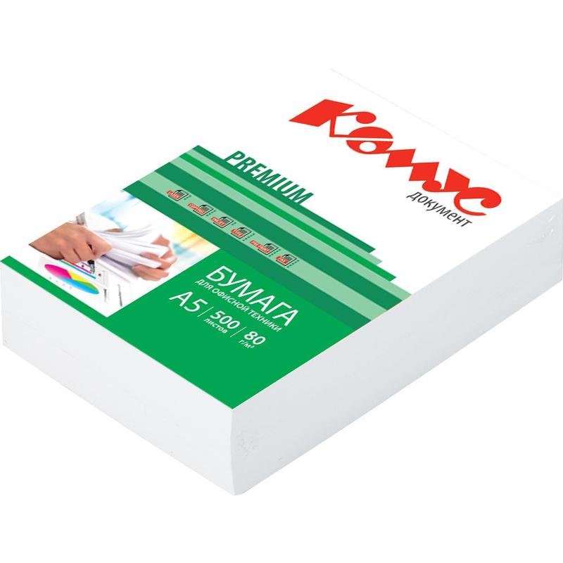 Бумага Комус premium а5, марка а, 80 г/кв.м, 500 л 1633947