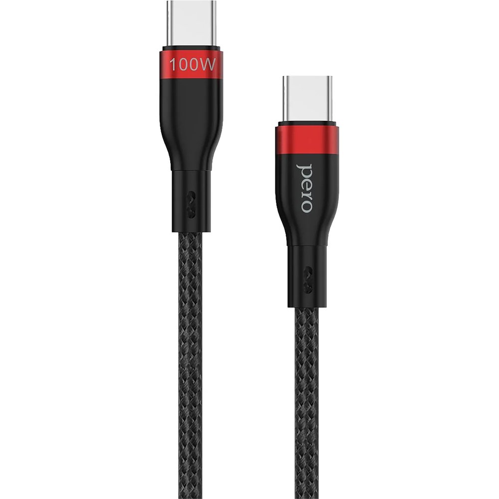 Кабель USB PERO DC-10 PD Type-C to Type-C, 5A, 100W, 1.5m, Black