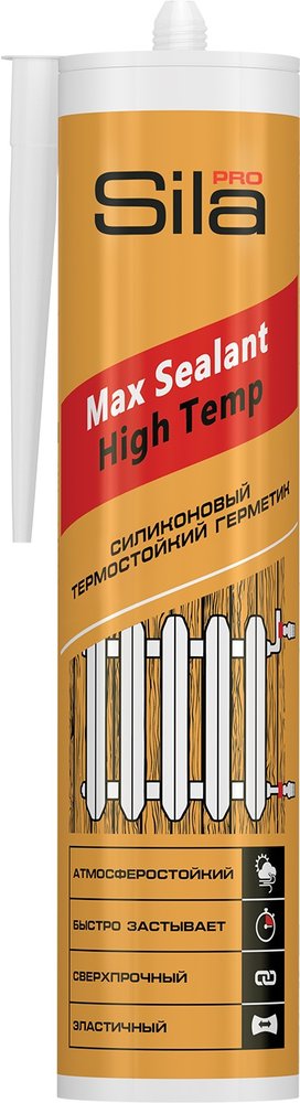 Силиконовый термостойкий герметик Sila (T) PRO Max Sealant, High Temp красный, 280 мл HT280