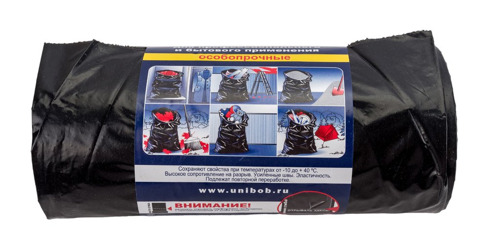Мешки для мусора UNIBOB 220 л Черные Рулон 10 шт 215024 0432-709X