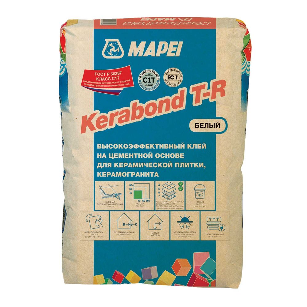 Плиточный клей MAPEI KERABOND T-R белый, 25 кг 0012725