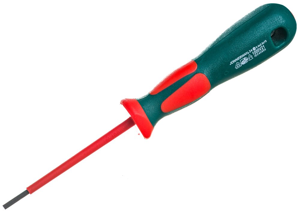 Шлицевая диэлектрическая отвертка Jonnesway, SL, DV13S275 (D19S275), 2,4х75 мм