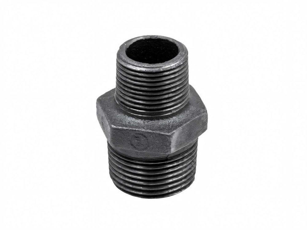 Ниппель редукционный AV Engineering 1 1/2' х 1 1/4' нар.-нар., чугун черный AVEC501112114