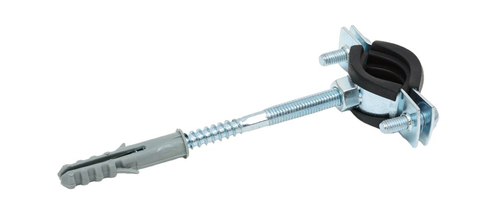 Стальной хомут Rvc (20-25) 1/2', с резиновым уплотнителем и крепежом М8x100 в комплекте дюбель 09097