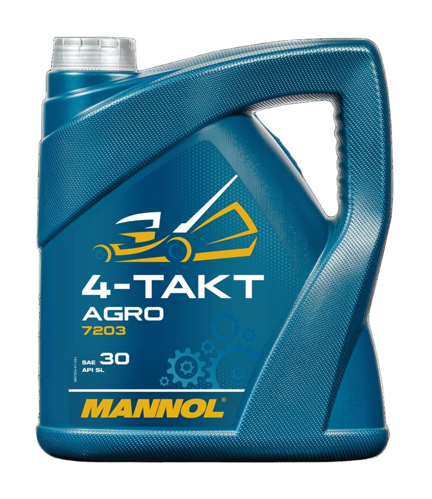 Минеральное моторное масло для садовой техники MANNOL 4-TAKT AGRO SAE 30 4 л. 7203