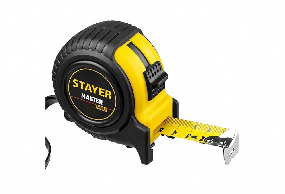 Рулетка Stayer MASTER 10м / 25мм в ударостойком обрезиненном корпусе 34025-10_z01