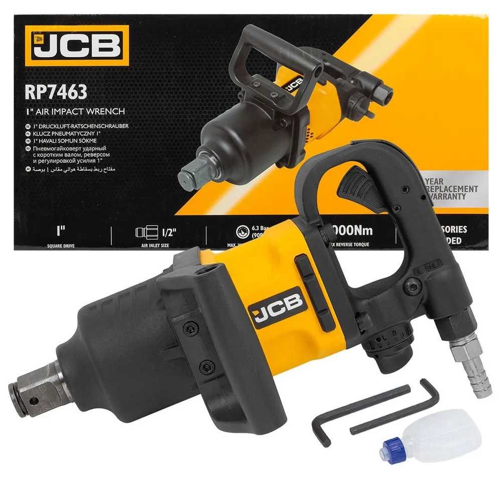 Пневмогайковерт ударный JCB с коротким валом, реверсом и регулировкой усилия 1' JCB-RP7463(58333)