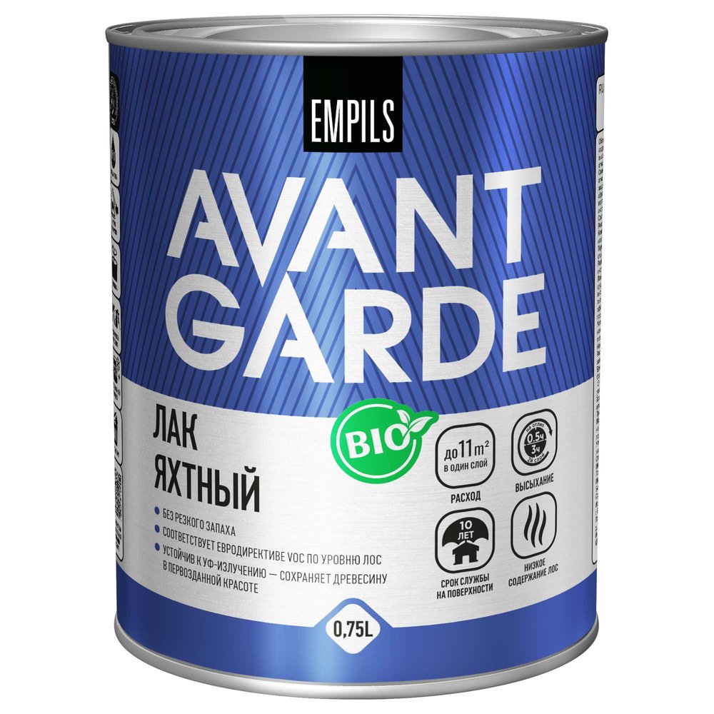 Яхтный лак Avantgarde высокой твердости, полуматовый, бесцветный, 0.75 л, 0.8 кг 77689