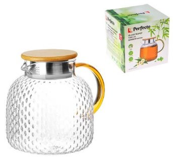 Стеклянный заварочный чайник PERFECTO LINEA Bamboo 1.3 л 38-130018