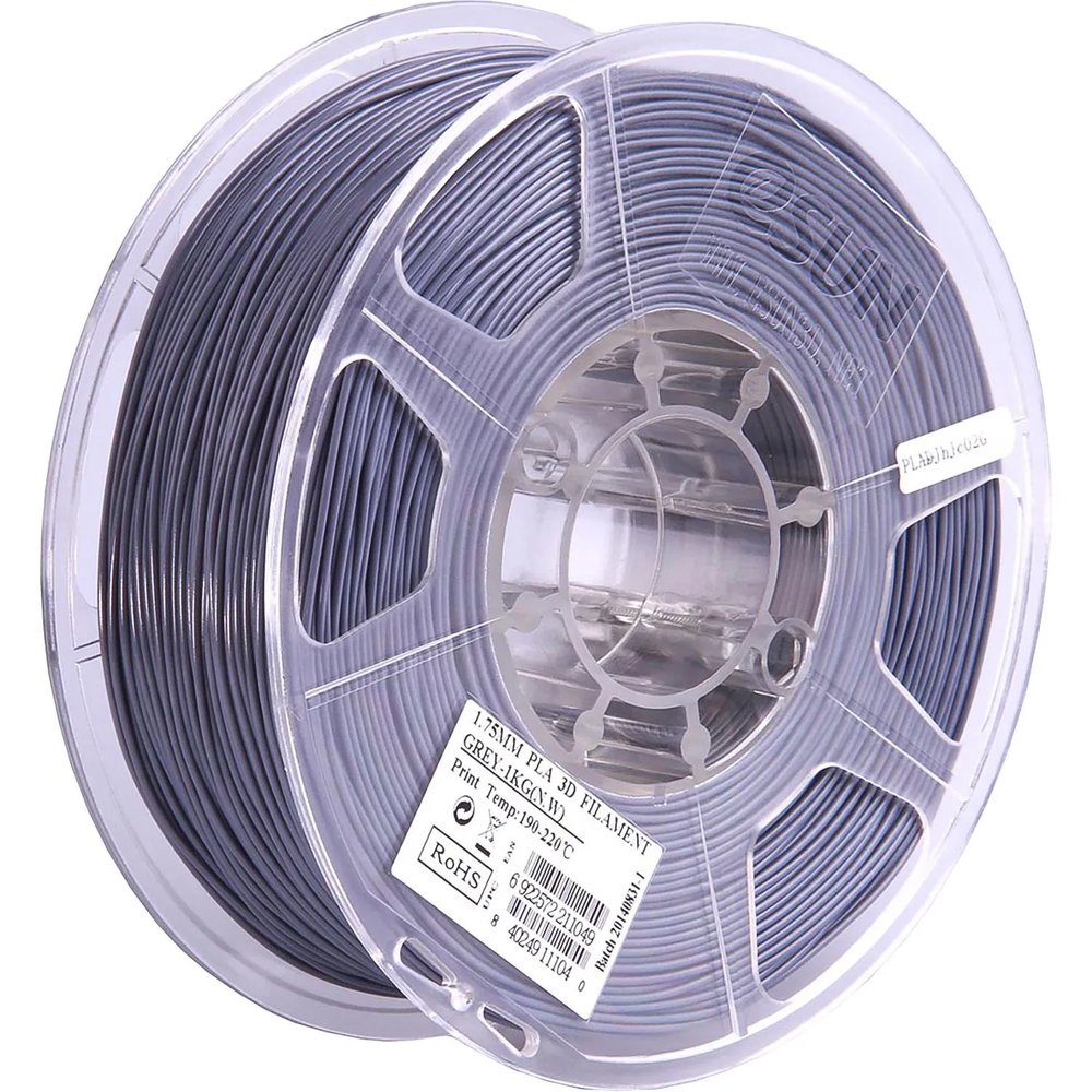 Пластик PLA+ ESUN 1.75 мм 1кг, серая (PLA+175H1)