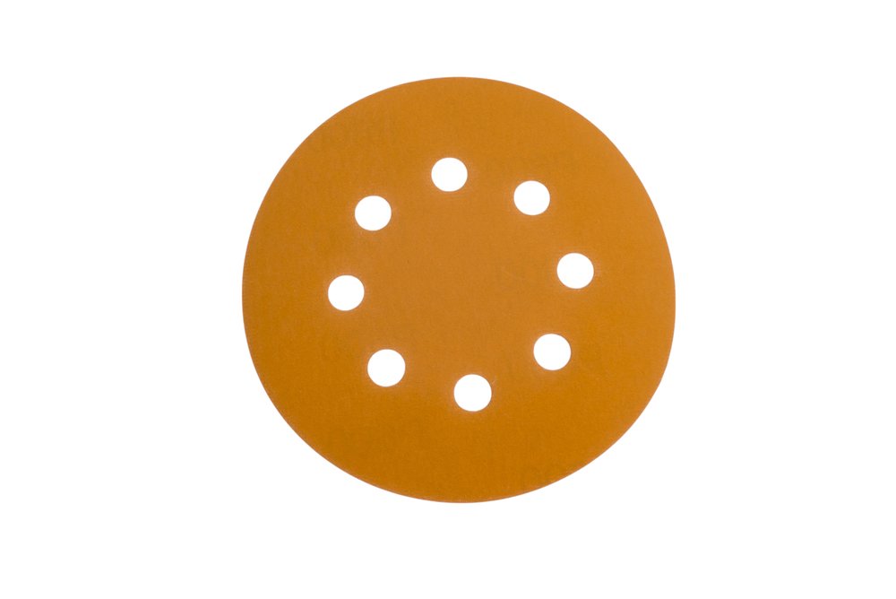 Диск абразивный с липучкой Sandpaper (yellow) 125 мм, 8 отверстий, P600, 10 шт BRUSHTEX 125Y8-600