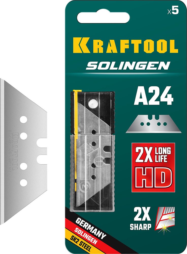 Трапециевидные лезвия KRAFTOOL SG-A24 тип А24, 5 шт 09625-S5_z02