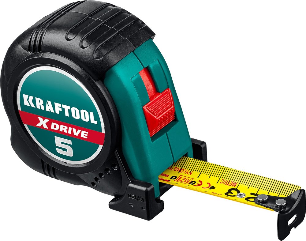 Рулетка  KRAFTOOL X-Drive 5м/25мм с ударостойким обрезиненным корпусом 34122-05-25_z02