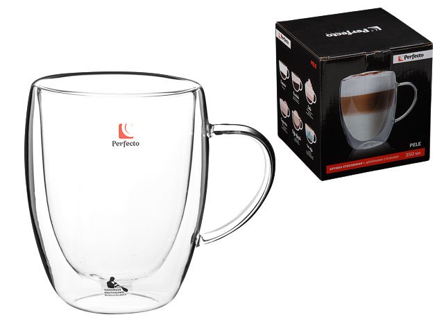 Стеклянная кружка PERFECTO LINEA Pele с двойными стенками 350 мл 30-003350