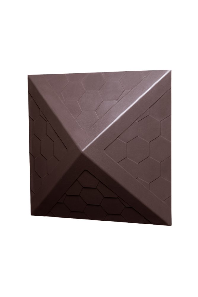 Колпак ППК на заборный столб 1.5x1.5 кирпича Neoкомпозит Гибкая черепица, 390x390x43 мм, коричневый КЗ-390 ГЧ К